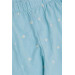 Girl's Tights With Slits, Daisy Patterned Aqua Green (Ages 4-8)