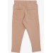 Girl's Leggings Pants With Pocket On The Back Beige (2-6 Years)
