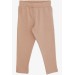 Girl's Leggings Pants With Pocket On The Back Beige (2-6 Years)