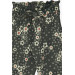 Girl's Leggings Pants With Bow Floral Khaki Green (1.5-5 Years)