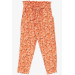 Girl's Leggings Trousers Bow-Floral Orange (1.5-5 Years)