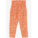 Girl's Leggings Trousers Bow-Floral Orange (1.5-5 Years)