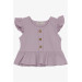 Girl's Tights Suit Button Accessory Lilac (2-6 Years)