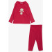 Girl's Tights Suit With Teddy Bear Accessory Fuchsia (Age 2-6)