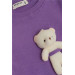 Girl's Tights Set With Teddy Bear Accessories, Lilac (Age 2-6)