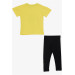 Girl's Tights Set Number Printed Yellow (3-7 Years)