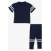 Girl's Tights Suit Letter Printed Navy (3-7 Years)