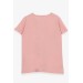 Girl's T-Shirt Floral Printed Salmon (8-12 Years)