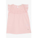 Girl's T-Shirt Pink With Flower Embroidery (4-8 Years)