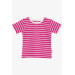 Girls T-Shirt Striped Fuchsia (3-7 Years)