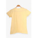 Girls' Yellow Printed T-Shirt (8-12 Years)
