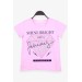 Girls' T-Shirt With Diamonds Printed In Purple Color (8-14 Years)