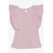 Girl's T-Shirt With Frilled Buttons On The Back Pink (2-6 Years)