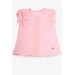 Girl's T-Shirt Frilly Guipure Salmon (3-5 Years)