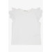 Girl's T-Shirt Sleeves Guipure Embroidered Ecru (3-8 Years)