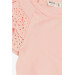 Girl's T-Shirt Sleeves Guipure Embroidered Salmon (3-8 Years)