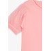 Girl T-Shirt Sleeves Tulle Salmon (3-7 Years)