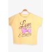 Girl's Yellow Printed T-Shirt (9-14 Yrs)
