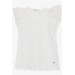 Girl's T-Shirt With Guipure On The Shoulder, Frilly Embroidered Ecru (5-10 Years)