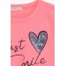 Girl's T-Shirt Decorated With Sequins Heart Shape Pink(10-16Yrs)