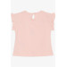 Girl's T-Shirt Sequin Colored Strawberry Printed Salmon (1.5-5 Years)