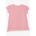 Girl's T-Shirt Cute Girl's Printed Waist Guipure Pink (1-4 Years)
