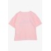 Girl's T-Shirt Stone Printed Pink (9-16 Years)