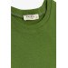 Girl's T-Shirt Khaki Green (8-14 Years) With Pleated Sides