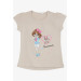Girl's T-Shirt Summer Themed Cool Girl's Printed Beige (2-6 Years)