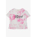 Girl's T-Shirt With Text Print White (8-14 Years)