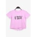Girl's T-Shirt Letter Printed Lilac (8-14 Years)