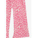 Girl's Jumpsuit Floral Patterned Buttoned Pocket Fuchsia (6-12 Years)