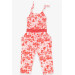 Girl's Jumpsuit Floral Pattern Coral (1-1.5 Years)