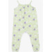 Girl's Jumpsuit Floral Pattern Water Green (4-9 Years)