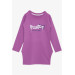 Girl's Tunic Pocket Letter Printed Lilac (8-12 Years)