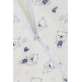 Girl's Sleeping Bag White With Cute Teddy Bear Pattern (Age 2-4)