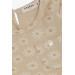 Girl's Long Sleeve Dress Pocketed Flower Pattern Cream (1.5-5 Years)