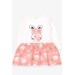 Girls' Long Sleeve Bow Bunny Dress In Acro/Off White/Light Cream (2-5 Years)