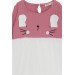 Girl Long Sleeve Dress With Cat Embroidery Rosepurple (1.5-5 Years)