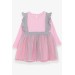 Girl Long Sleeve Dress With Pompom Tulle Powder (1.5-5 Years)