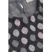 Girl's Long Sleeve Dress Polka Dots Glitter Bow Dark Gray Melange (Ages 3-8)