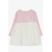 Girl Long Sleeve Dress Sequin Butterfly Embroidery Pink (2-6 Years)