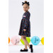 Girl Long Sleeve Dress Colored Polka Dot Patterned Navy (1.5-5 Years)
