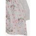 Girl Long Sleeve Dress Cute Bunny Pattern Beige Melange (1.5-5 Years)