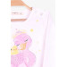 Girl Long Sleeve Dress Glittery Duck Printed Ecru (1.5-5 Years)