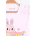 Girl Long Sleeve Dress Rabbit Printed Ecru (1.5-3 Years)
