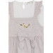 Girl Long Sleeve Dress T Shirt Floral Embroidery Beige Melange (1.5-5 Years)