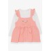 Girl Long Sleeve Dress T Shirt Floral Embroidery Salmon (1.5-5 Years)