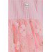 Girl's Long Sleeve Dress Tulle Flower Patterned Pink (4-8 Years)