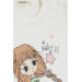 Girl's Long Sleeved T-Shirt Flower Girl Printed Ecru (1-4 Years)